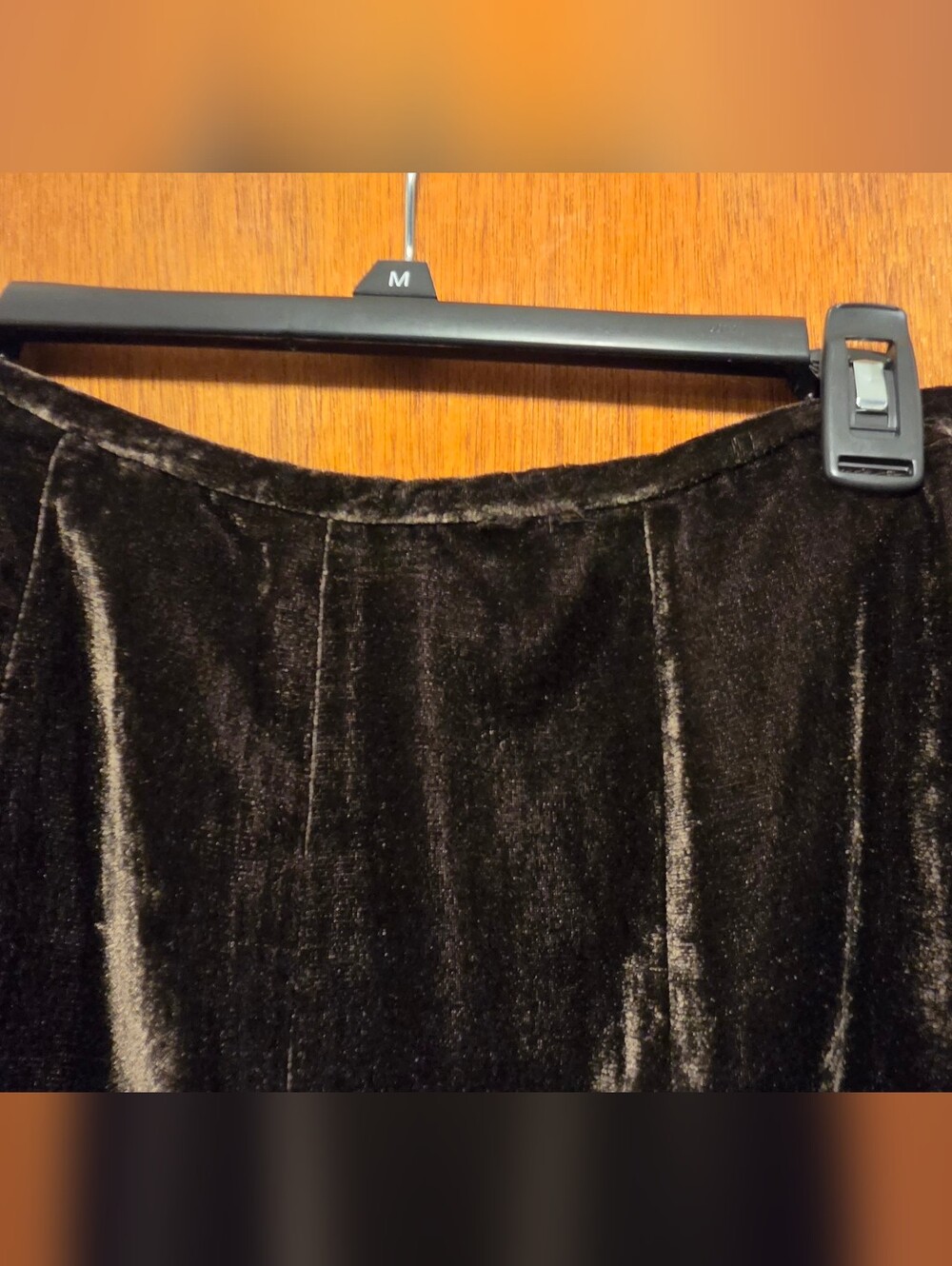 Jones Wear Brown Velvet Flounce Skirt Sz12 - Picture 5 of 7
